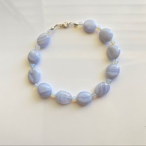 Blue Lace Agate & Opalite Gemstone Bracelet